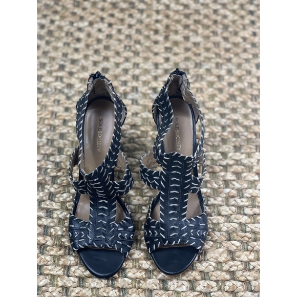 Sole Society Arizona Whipstitch Open Toe Heeled Sandal Size 9.5 - Picture 4 of 7